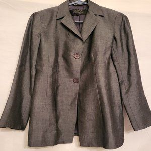 Dana Buchman Petite Steel Gray 2 Button Blazer, Size 2P